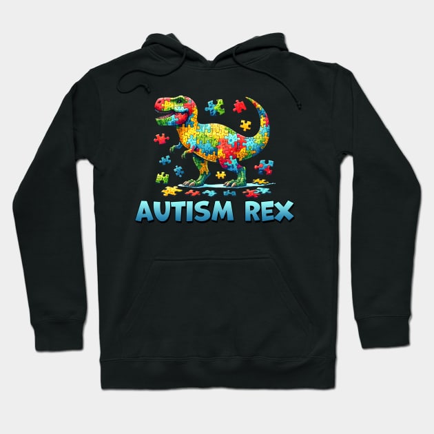 Autism Rex Dinosaur Puzzle Autism Awareness Gift for Birthday, Mother's Day, Thanksgiving, Christmas Hoodie by skstring